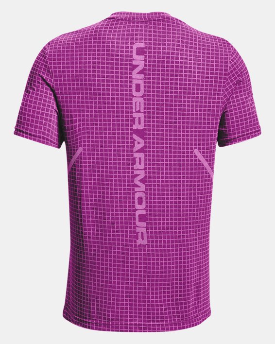 Men's UA Seamless Grid Short Sleeve, Purple, pdpMainDesktop image number 5